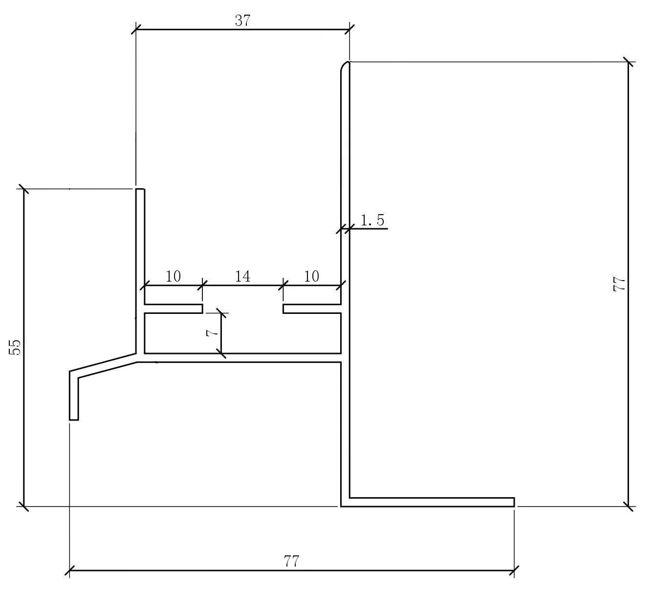 Стартовый профиль из алюминия для фасадной панели Polivan Nusadua, перфорированный
