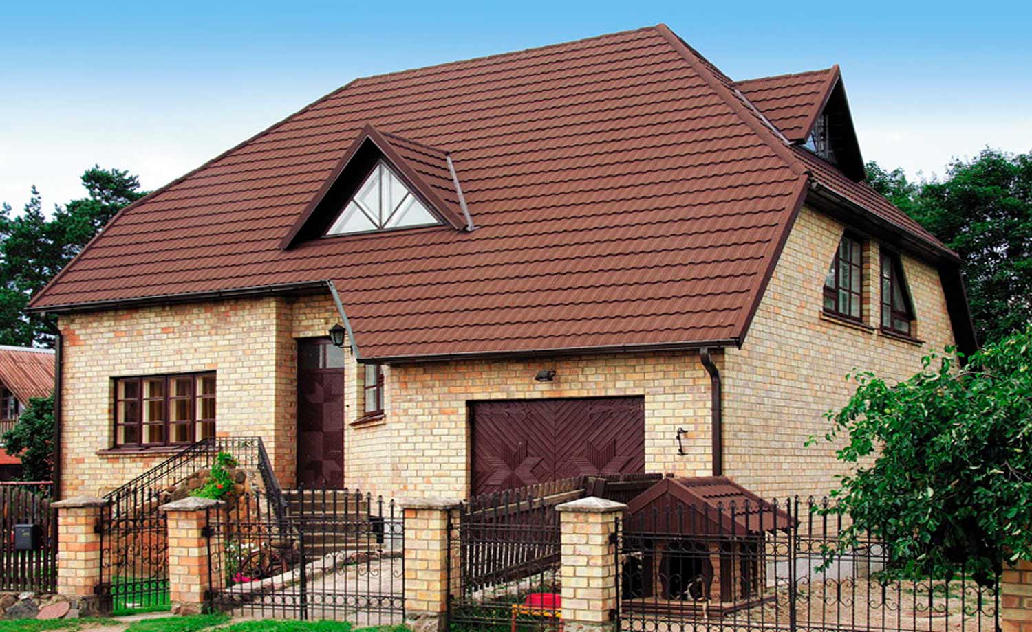 Композитная черепица Gerard Diamant Chestnut, 1270*398 мм