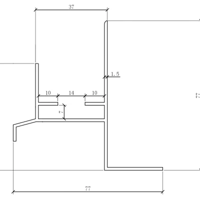 Стартовый профиль из алюминия для фасадной панели Polivan Nusadua, перфорированный