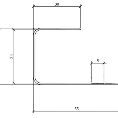 Стартовый профиль из алюминия для фасадной панели Polivan Nusadua