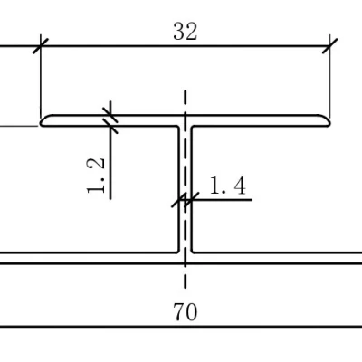 H профиль из алюминия для стеновой реечной панели Polivan Nusadua
